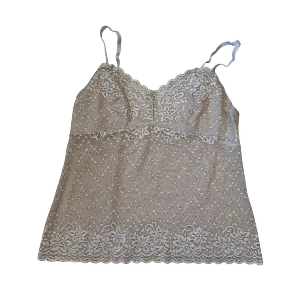 VANITY FAIR Lace Camisole Layering Tank in Beige Size Medium Womens Adjustable